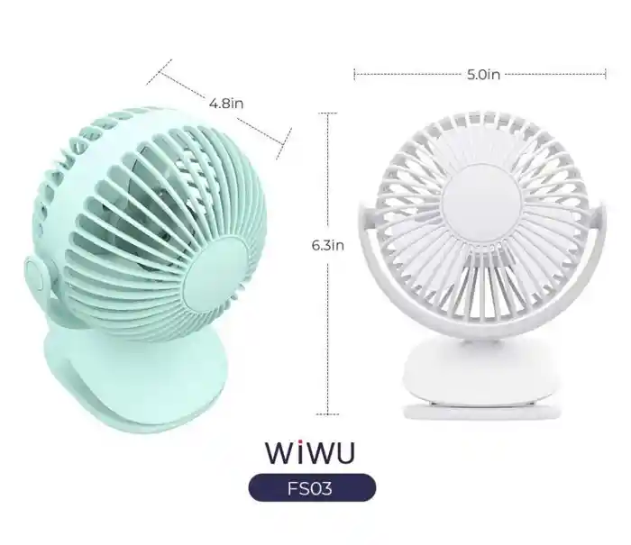WiWU FS03 2 in 1 Table Clip Fan 360 Degree Rotation